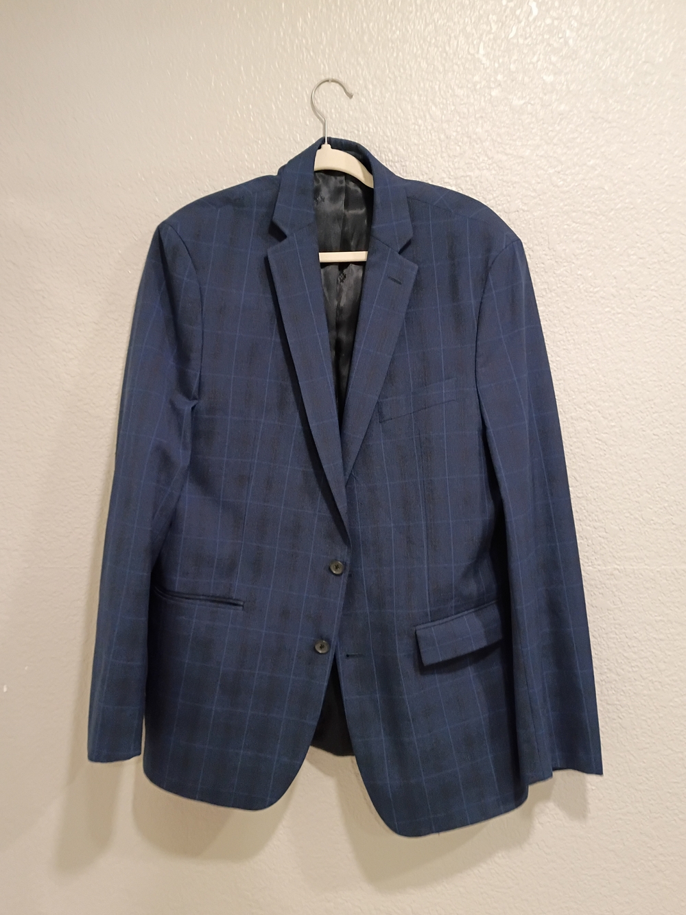 Ryan Seacrest Men's Blue Windowpane Blazer - Classic Tailored Style